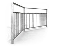 Galvanised steel pedestrian guardrail with sight gap