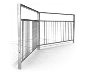 Galvanised steel pedestrian guardrail with sight gap