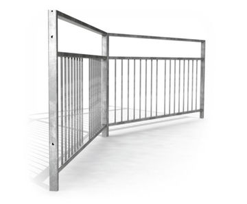 Galvanised steel pedestrian guardrail with sight gap
