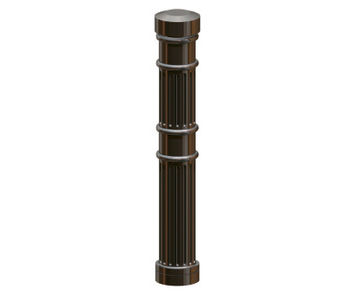 Redroute PU Bollard - black polyurethane steel-core traffic barrier