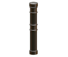 Redroute PU Bollard - black polyurethane steel-core traffic barrier