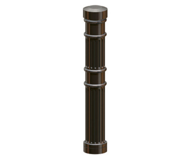 Redroute PU Bollard - black polyurethane steel-core traffic barrier