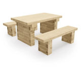 Dalness Table & Bench Set - wooden outdoor picnic table & bench for gardens - on this page