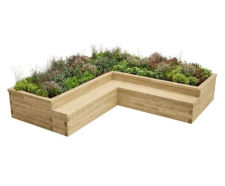 Tarradale Raised Bed With Seating - wood garden planter with bench