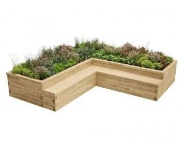 Tarradale Raised Bed With Seating - wood garden planter with bench