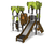 Wolf Multi Play Unit - metal climbing frame with treehouse bridge 4