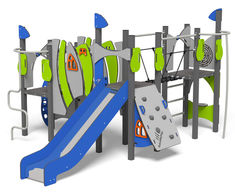 Mermaid Multi Play Unit - large HDPE & steel climbing frame for playgrounds