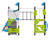 Phoenix Multi Play Unit - metal climbing frame and slide for playgrounds 2