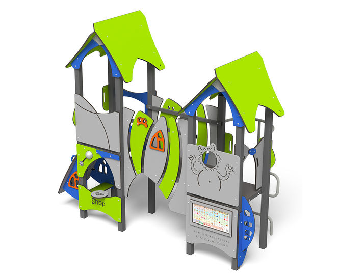 Troll Multi Play Unit - metal climbing frame for playgrounds with slide