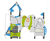 Centaur Multi Play Unit - metal playground climbing frame for children 3-8 3