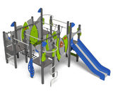 Imp Multi Play Unit - metal climbing frame with HDPE panels for playgrounds - on this page