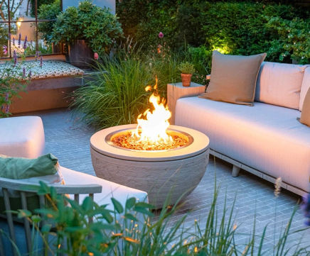 Nia - outdoor fire bowl with gas or wood burner
