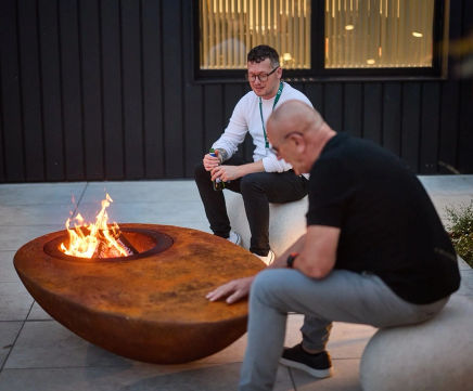 Haco - outdoor fire bowl for gardens, concrete, gas or wood burning