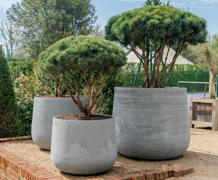 Opus - large outdoor planter pot for gardens, made from durable stone