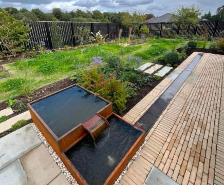 Bespoke fibreglass water rills