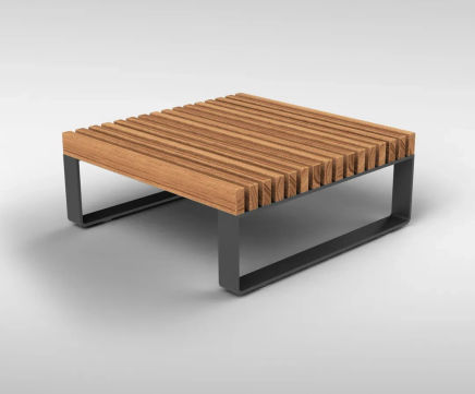 v56 - hardwood and steel low table for indoor or outdoor use