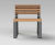 v56 - contemporary hardwood and steel single outdoor chair 2
