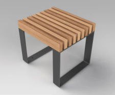 V56 - contemporary hardwood and steel stool