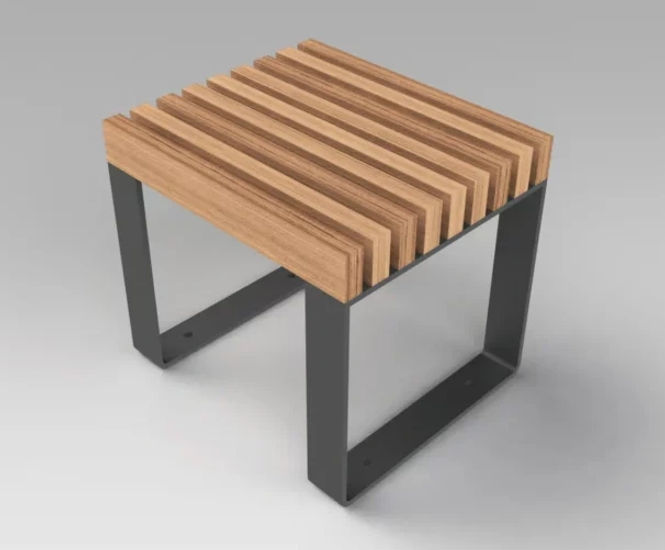 V56 - contemporary hardwood and steel stool