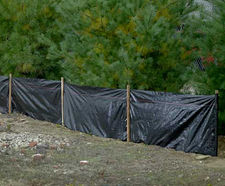 Silt Stop 100 LP - sediment control fence with hardwood stakes for sites