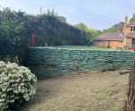 Topsoil-filled MSE bagwork