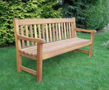 Poplar 1.82m - hardwood outdoor bench for gardens, parks or hotels