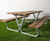 Hallon Picnic Table - outdoor pine bench with metal frame 3
