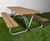 Hallon Picnic Table - outdoor pine bench with metal frame 2