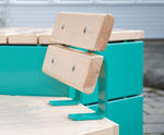 Rosenlund Backrest - pine and green metal bench backrest retrofit