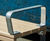 Rosenlund Bench - outdoor metal and wood park seating with arms 3