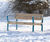 Rosenlund Park Bench - grey wood and metal outdoor seating with arms 4