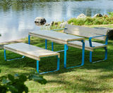 Rosenlund - timber and steel table and benches - on this page
