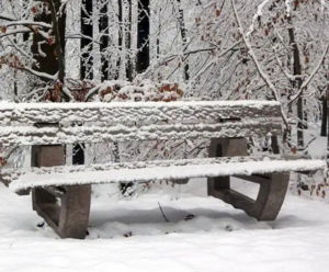 Moulded Backrest Bench - recycled plastic outdoor 3-seater bench