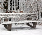 Moulded Backrest Bench - recycled plastic outdoor 3-seater bench