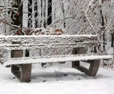 Moulded Backrest Bench - recycled plastic outdoor 3-seater bench