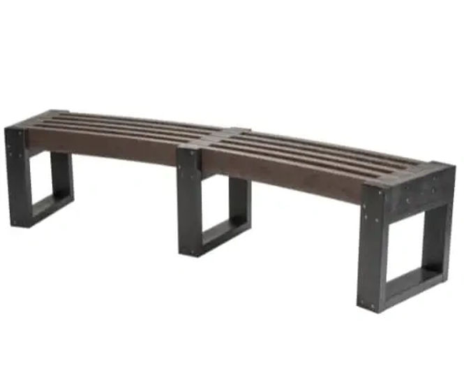 Edge Bench - recycled plastic curved outdoor seating for public spaces