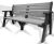Sloper Seat - recycled plastic outdoor 3 seater bench with armrests 1