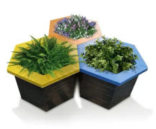 Hive Planter - recycled plastic outdoor modular planter for public spaces