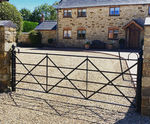 Traditional style steel entrance gates - made to order metal estate gates