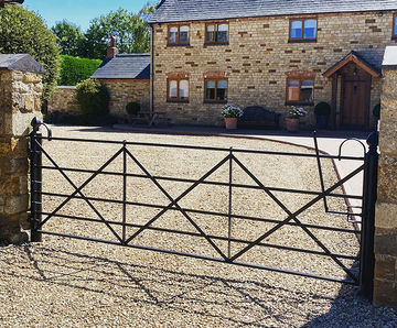 Traditional style steel entrance gates - made to order metal estate gates