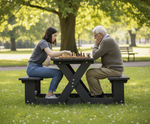 Wainsgate - compact 2-seater recycled plastic picnic table and benches