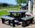 Calder - round recycled plastic 8-seater picnic table with benches 0