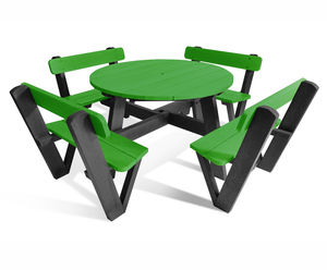 Calder - recycled plastic picnic table and benches with backrests