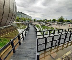Recycled plastic boardwalks, fishing pegs and dipping platforms