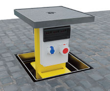 PUPS04 service unit - outdoor stainless steel retractable power supply
