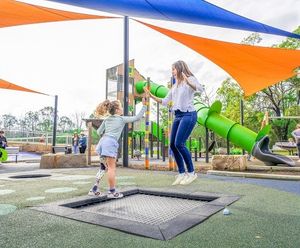 Square Trampoline - outdoor steel and rubber playground jumping equipment