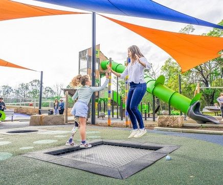 Square Trampoline - outdoor steel and rubber playground jumping equipment