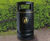 Copperfield Litter Bin - black outdoor polyethylene waste bin with liner 0