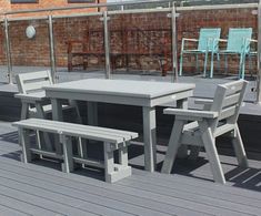 Quartermaster's Table Set - recycled plastic outdoor dining furniture set