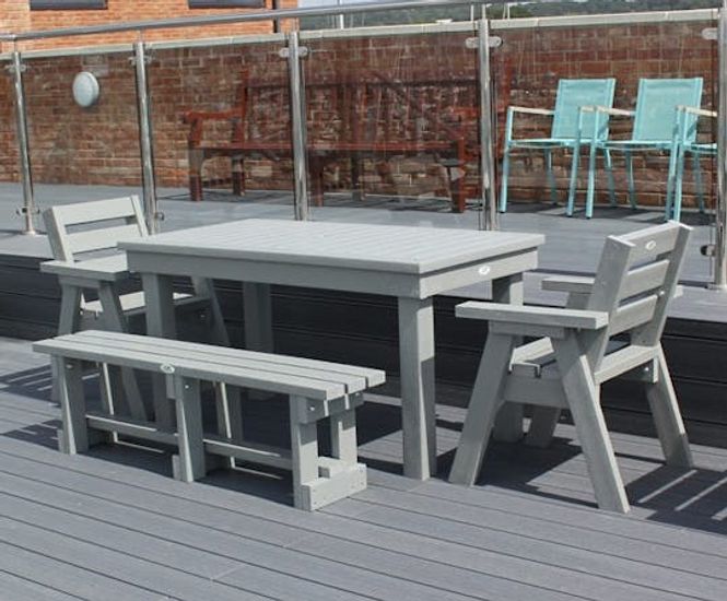 Quartermaster's Table Set - recycled plastic outdoor dining furniture set